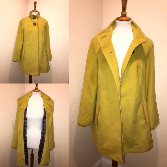 ‘Boden’ fall coat lime green - Picture 1 of 4